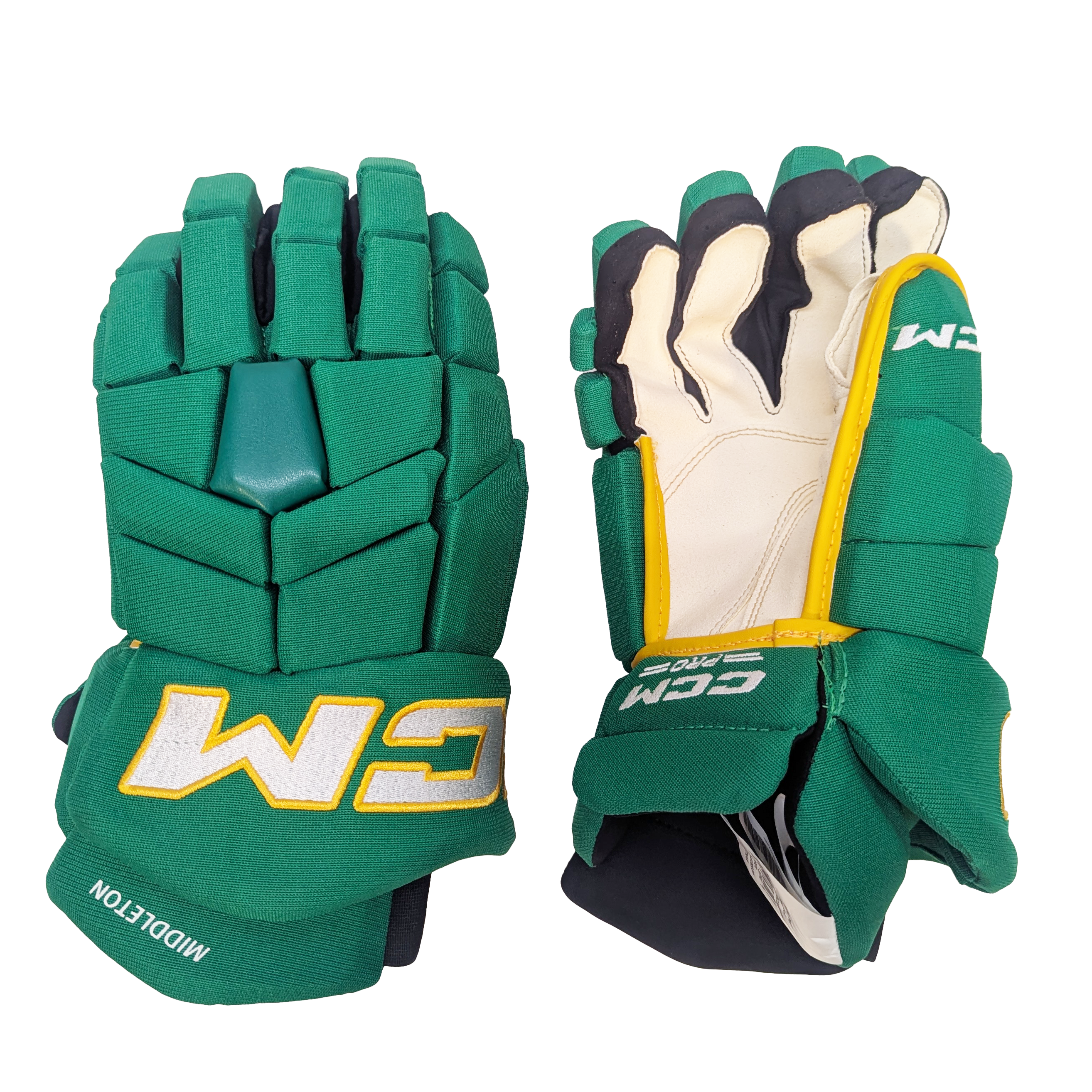 CCM HGTK - NHL Pro Stock Glove - Jacob Middleton (Green/Yellow)